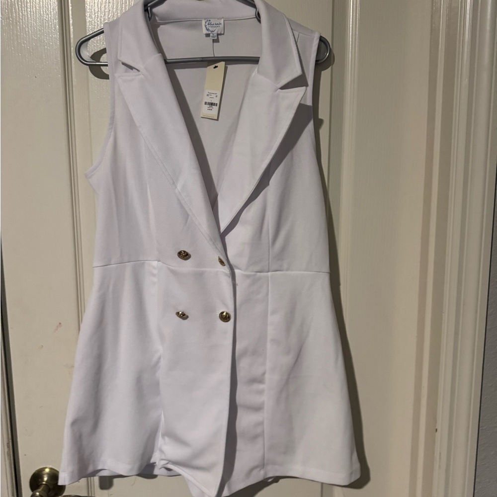 Francesca's Collections White Sleeveless Romper